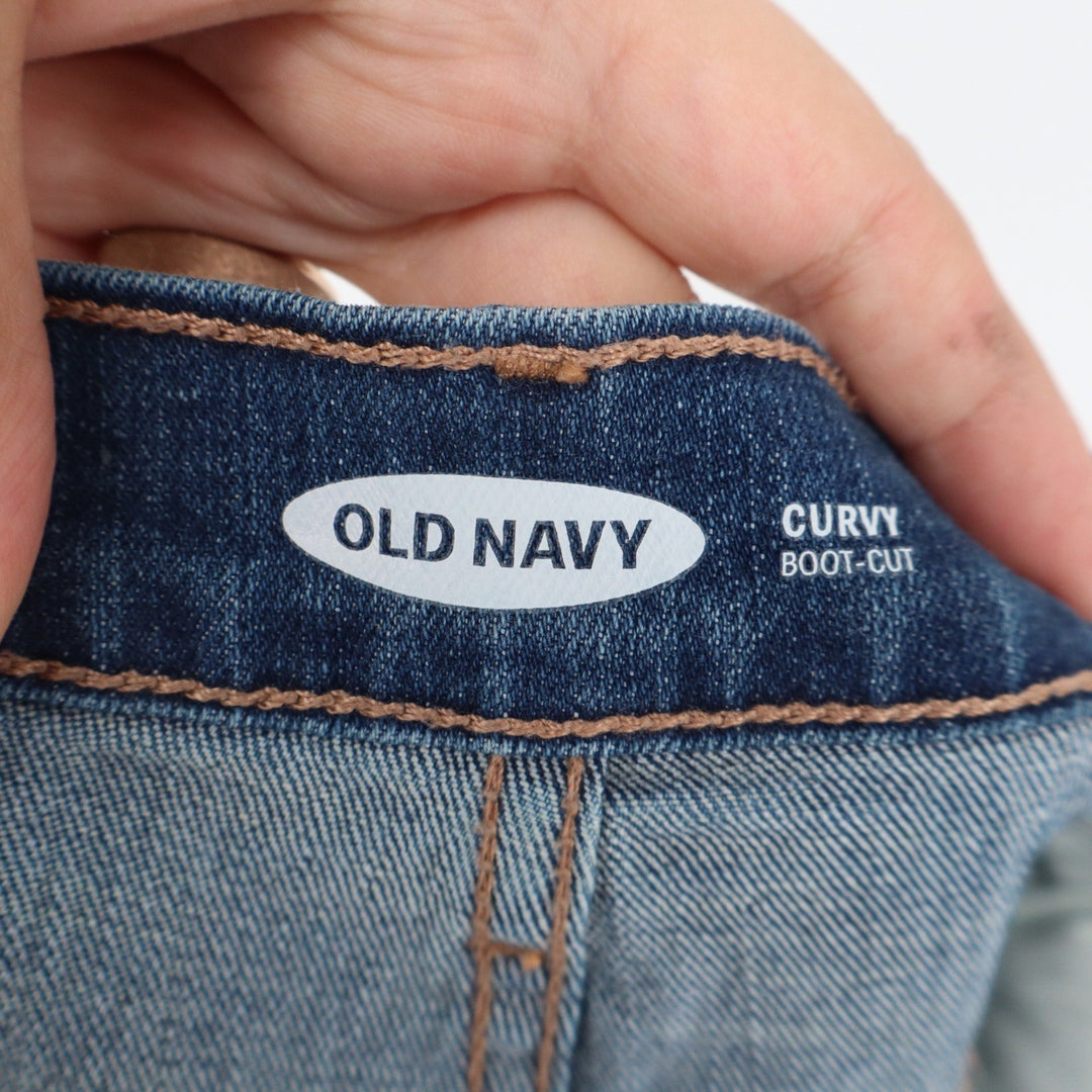 Old Navy Curvy Boot-Cut Jeans Womens 8 Short Medium Wash Blue Stretch Pants