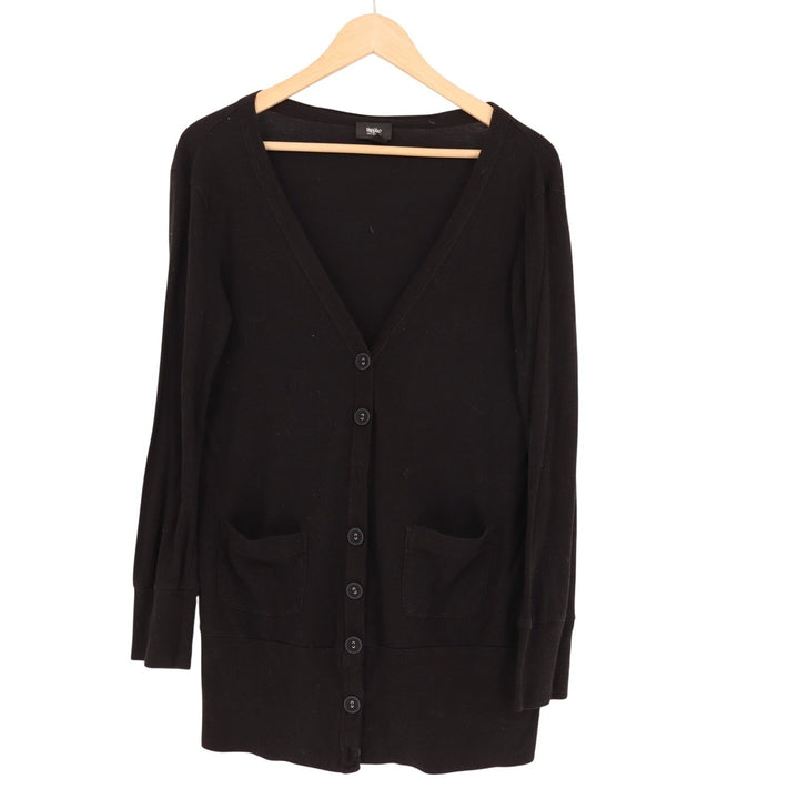 Mossimo Cardigan Sweater Womens Medium Black Knit Pima Cotton Warm Button Front