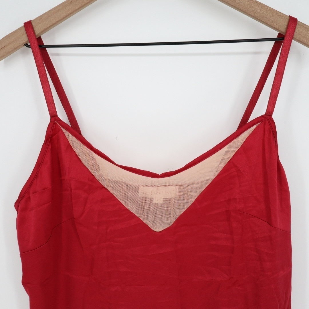 iCollection Jenna Contrast 2-PC Pajamas Set Women L Red Stretch Adjustable Strap