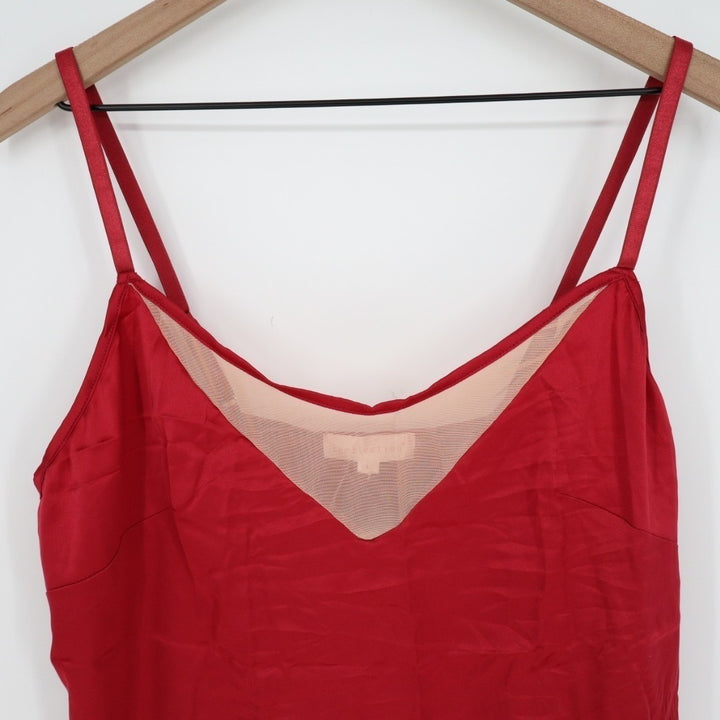 iCollection Jenna Contrast 2-PC Pajamas Set Women L Red Stretch Adjustable Strap