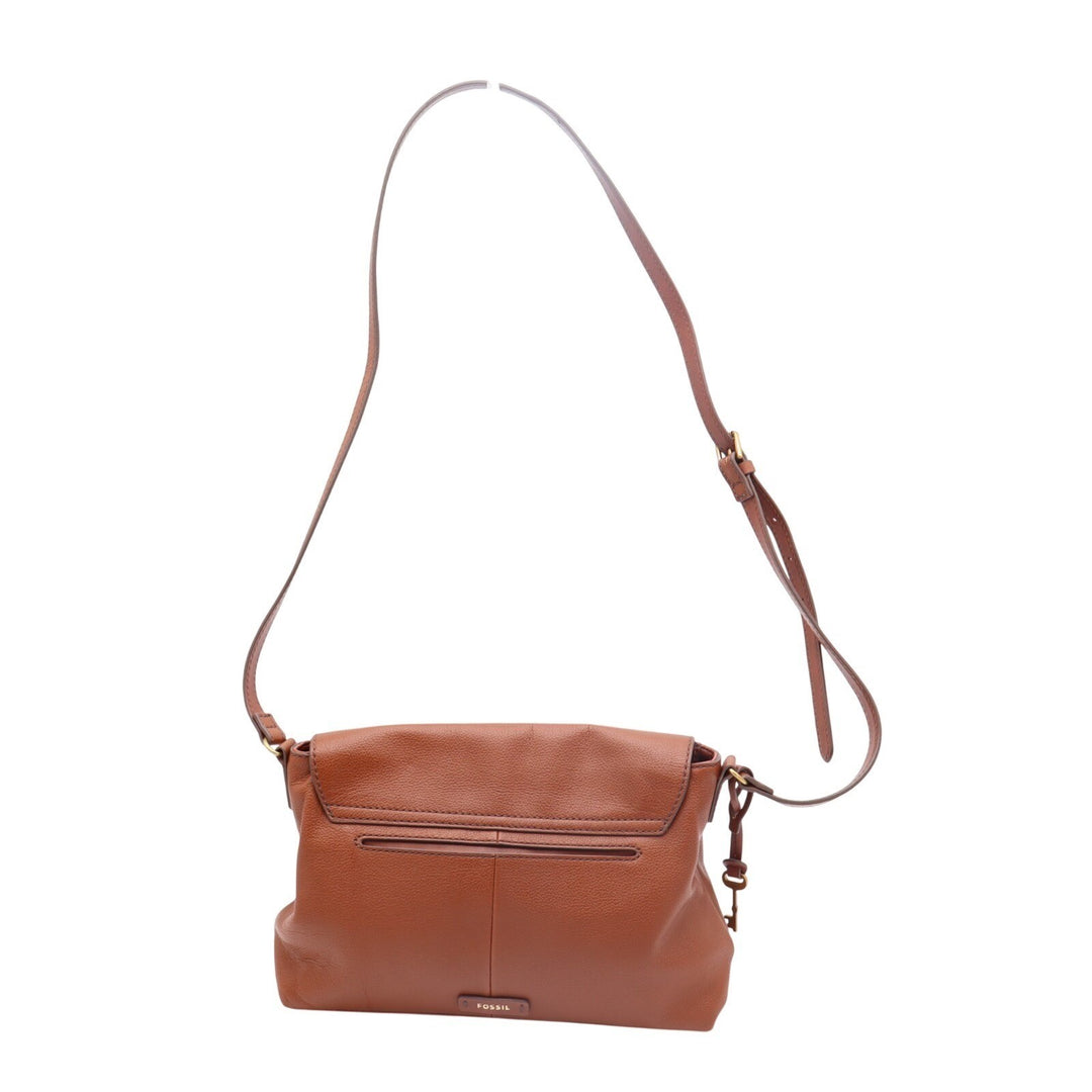 Fossil Gabriella Womens Handbag Brown Leather Adjustable Strap Crossbody Bag