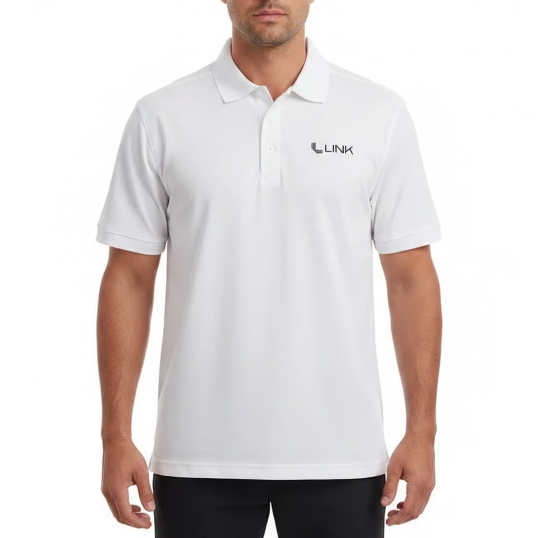 Ogio Link Polo Shirt Mens 2XL White Spread Collar Golf Performance Short Sleeve