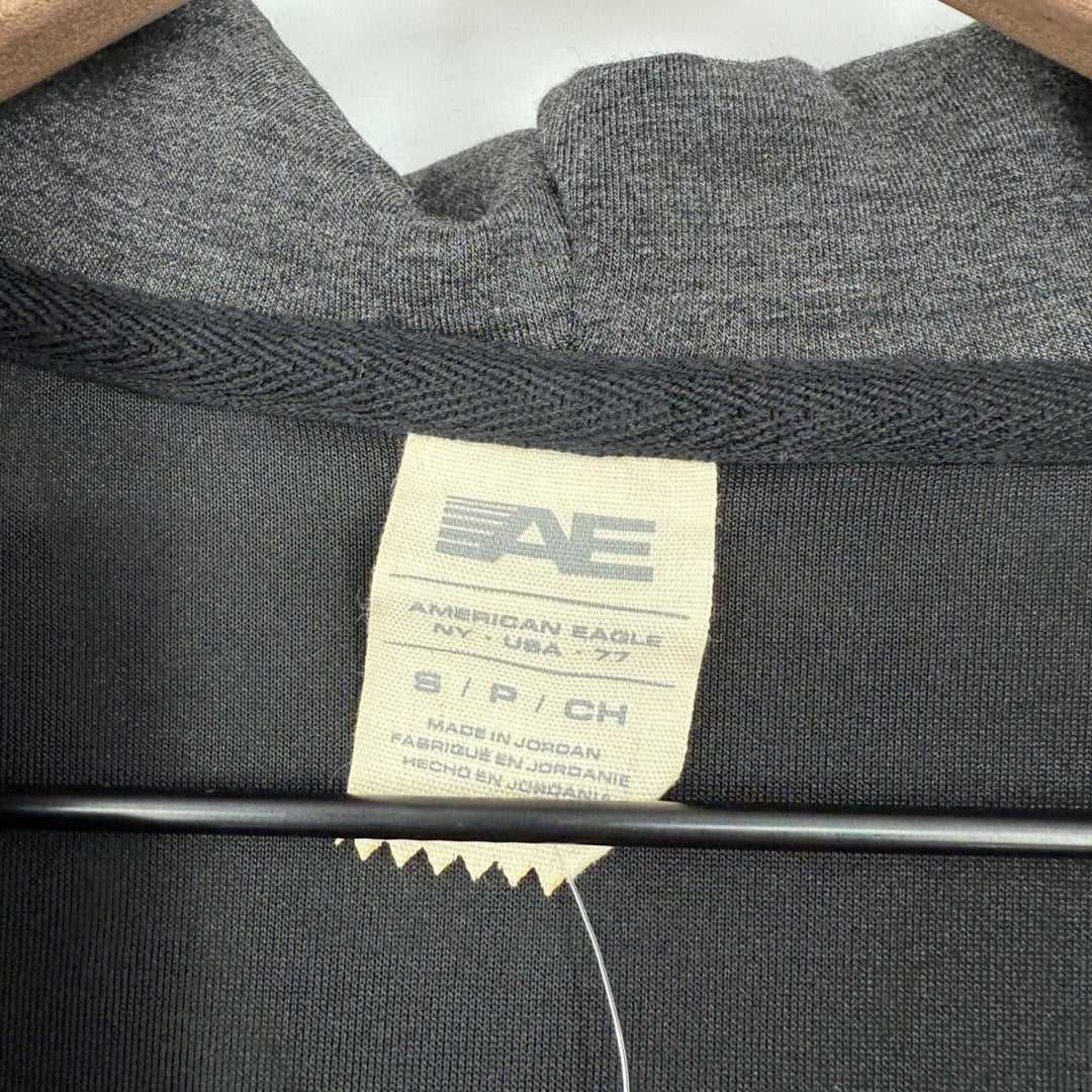 American Eagle Outfitters Mens Full Zip Hoodie Black Gray S Small
