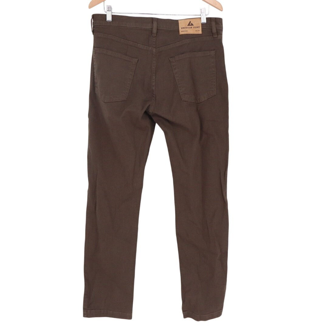 American Giant Roughneck Pants Mens 32x32 Brown Cotton Stretch Canvas Workwear
