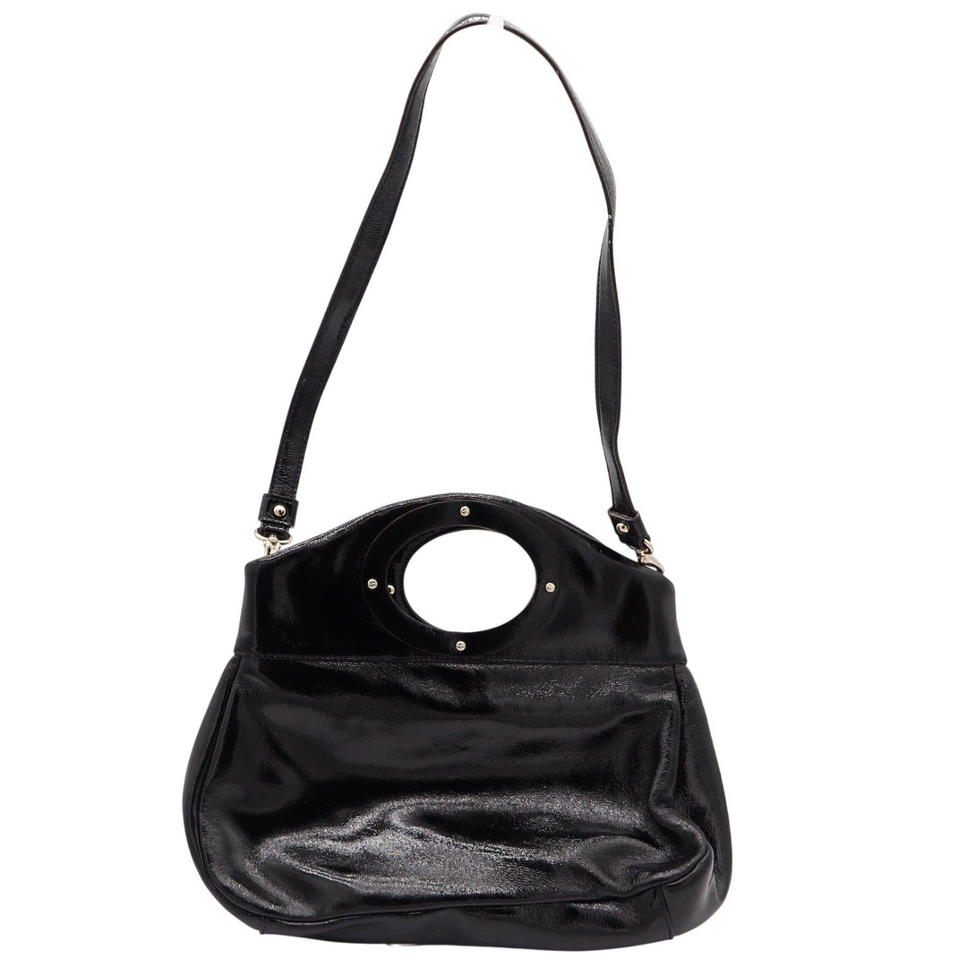 Kate Spade Handbag Womens Large Patent Leather Black Cutout Handle Excellent