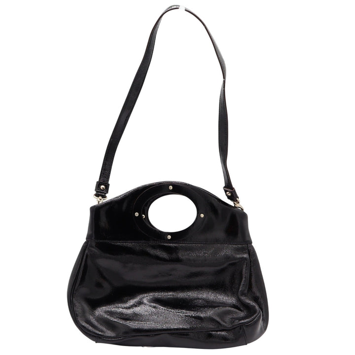 Kate Spade Handbag Womens Large Patent Leather Black Cutout Handle Excellent