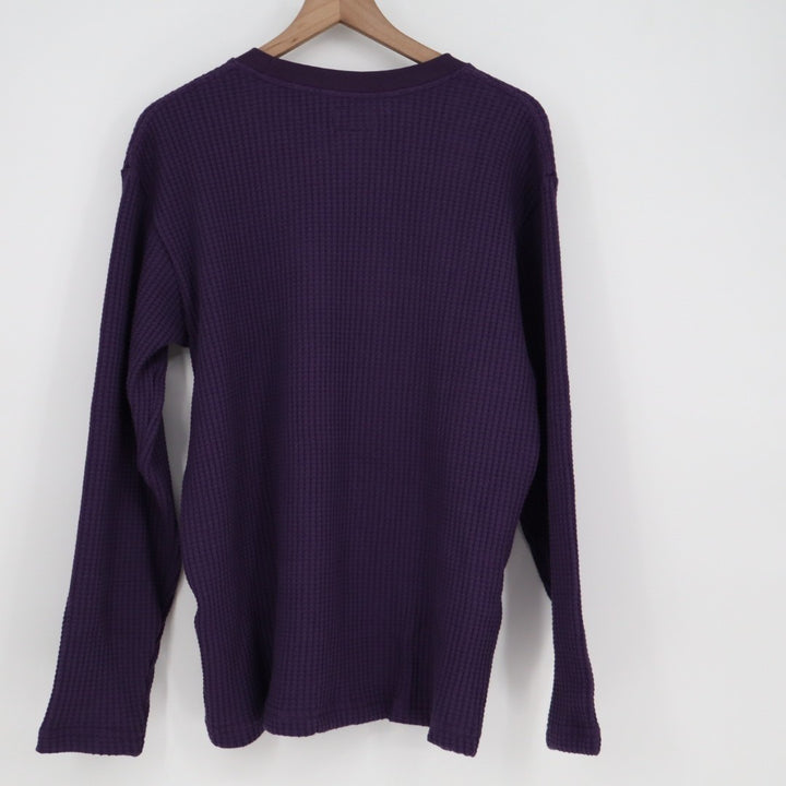 American Giant T-Shirt Mens Large Purple Waffle Knit Cotton Stretch Crew Neck
