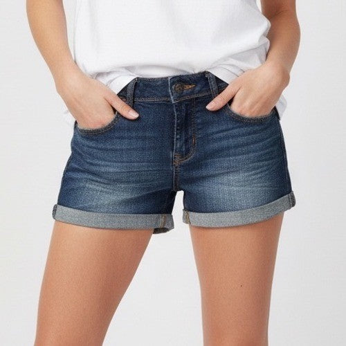 Forever 21 Premium Denim Distressed Cuffed Shorts Size 28