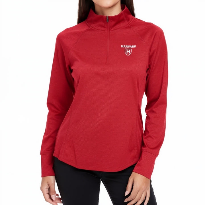 Colosseum Harvard University Athletics Womens XL Quarter Zip Pullover Red