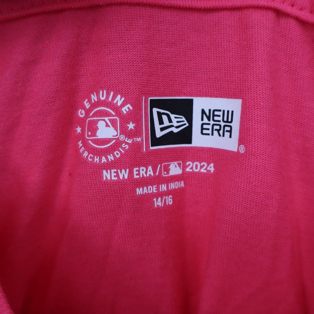 New Era Boston Red Sox Girls Pink Sequin Graphic T-Shirt Size L 14/16