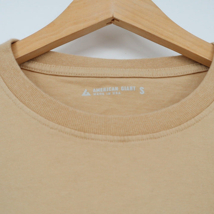 American Giant Men's Classic Cotton Pocket T Shirt Tan Khaki Size S