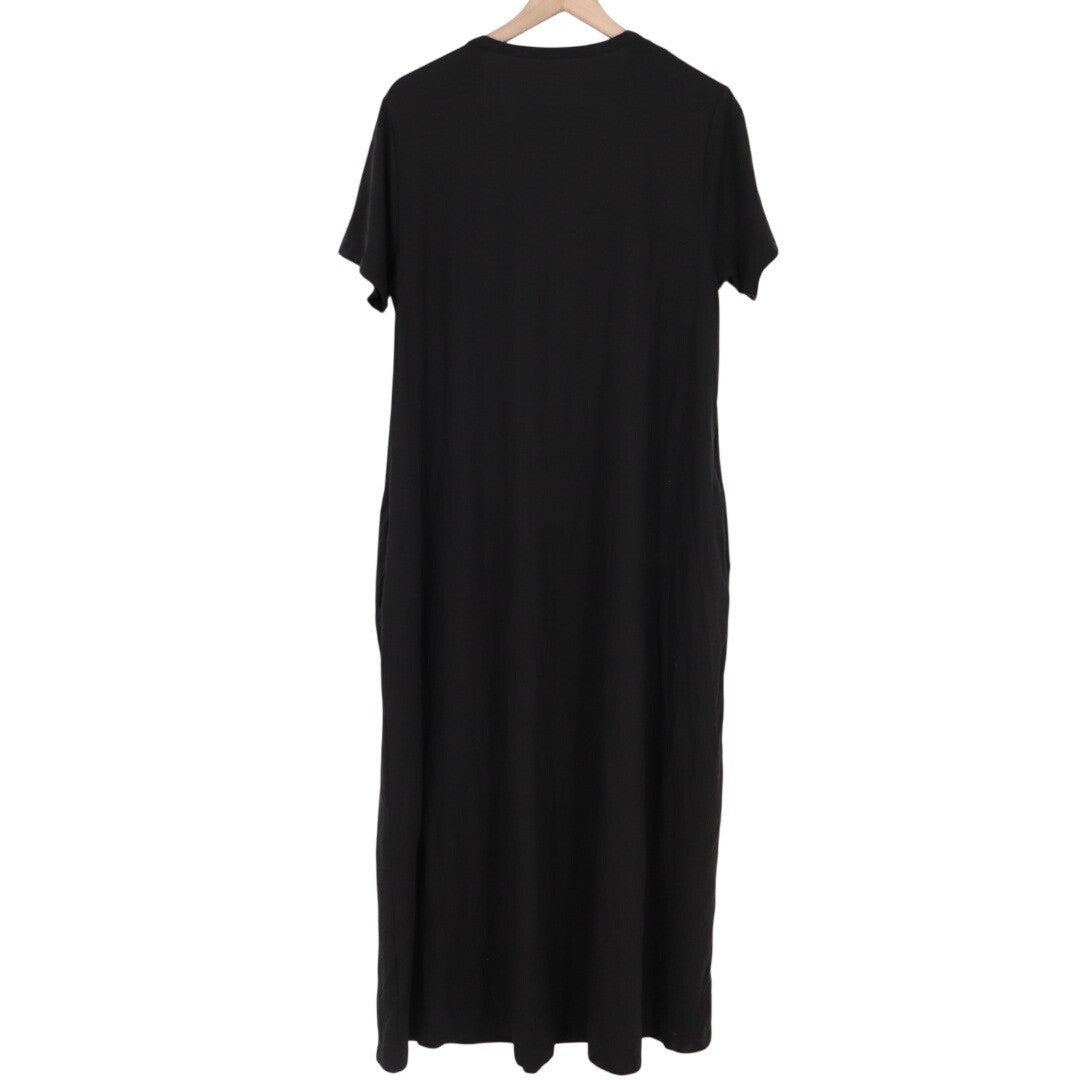 American Giant T-Shirt Dress Womens XL Black Stretch Crew Neck Pockets Outdoor