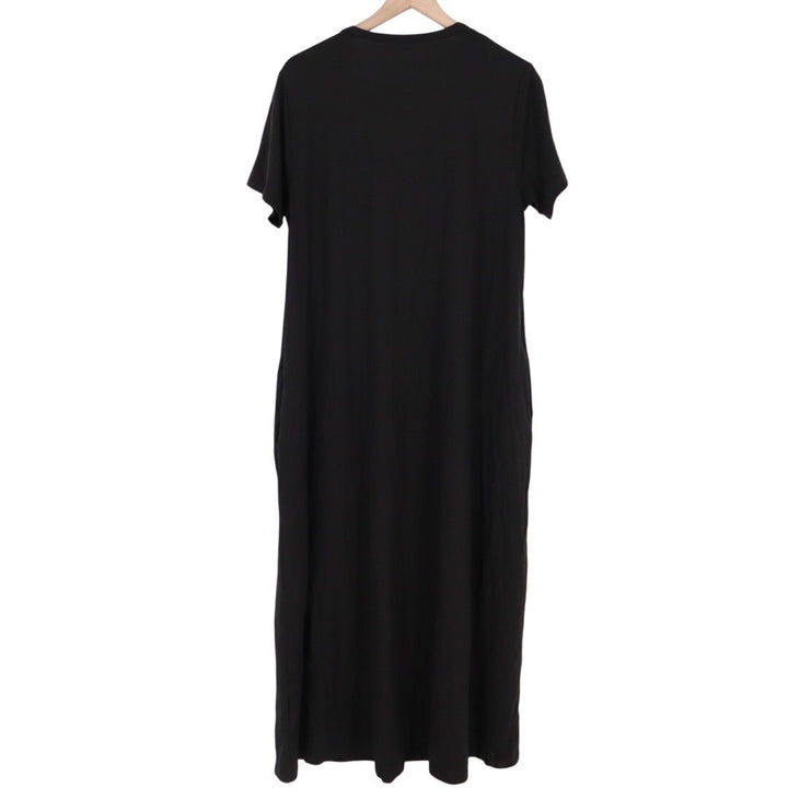 American Giant T-Shirt Dress Womens XL Black Stretch Crew Neck Pockets Outdoor