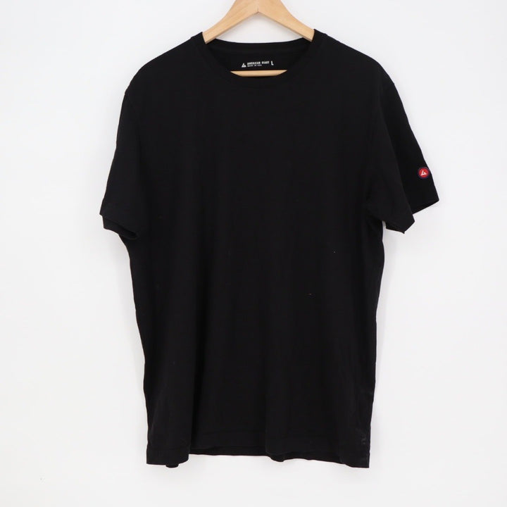 American Giant Mens Black Crew Neck T Shirt Size L Made in USA Short Sleeve