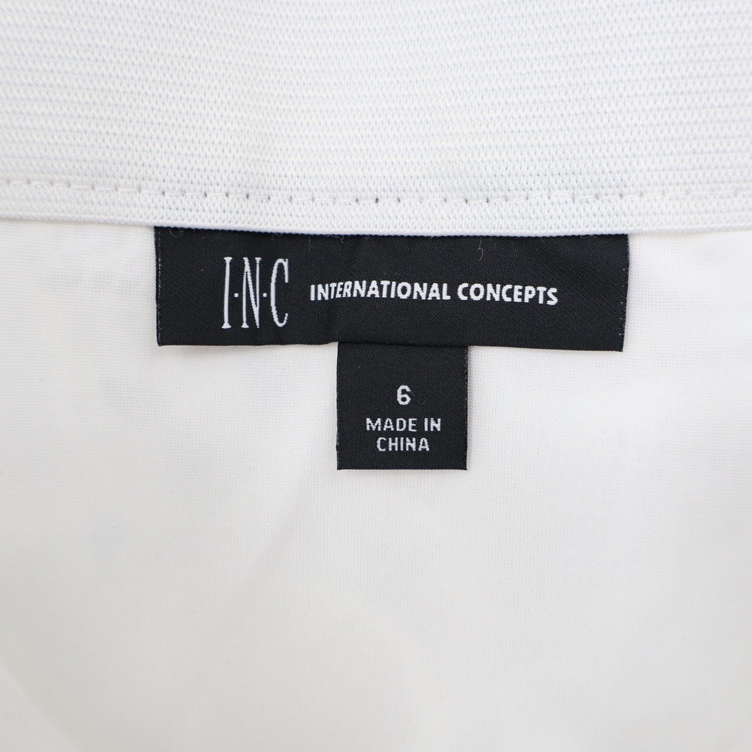 INC International Concepts White Floral Lace Mini Skirt Front Zipper Size 6