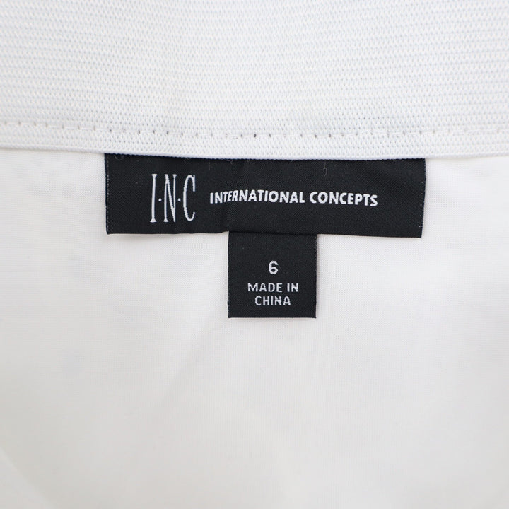 INC International Concepts White Floral Lace Mini Skirt Front Zipper Size 6