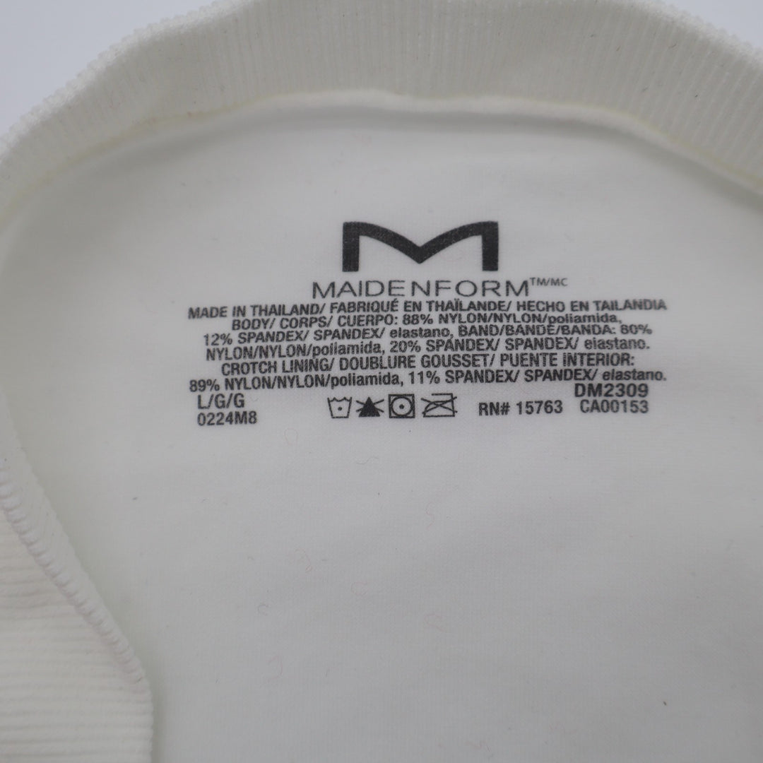 Maidenform Seamless Bikini Panty Womens L White Soft Stretch Mid Rise Underwear