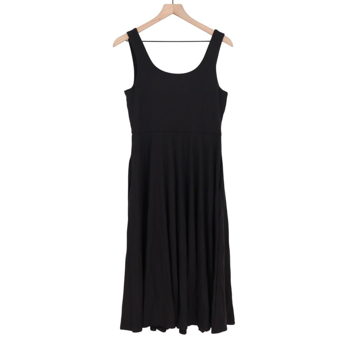 American Giant Black Sleeveless Tank Maxi Dress Size L Made in USA