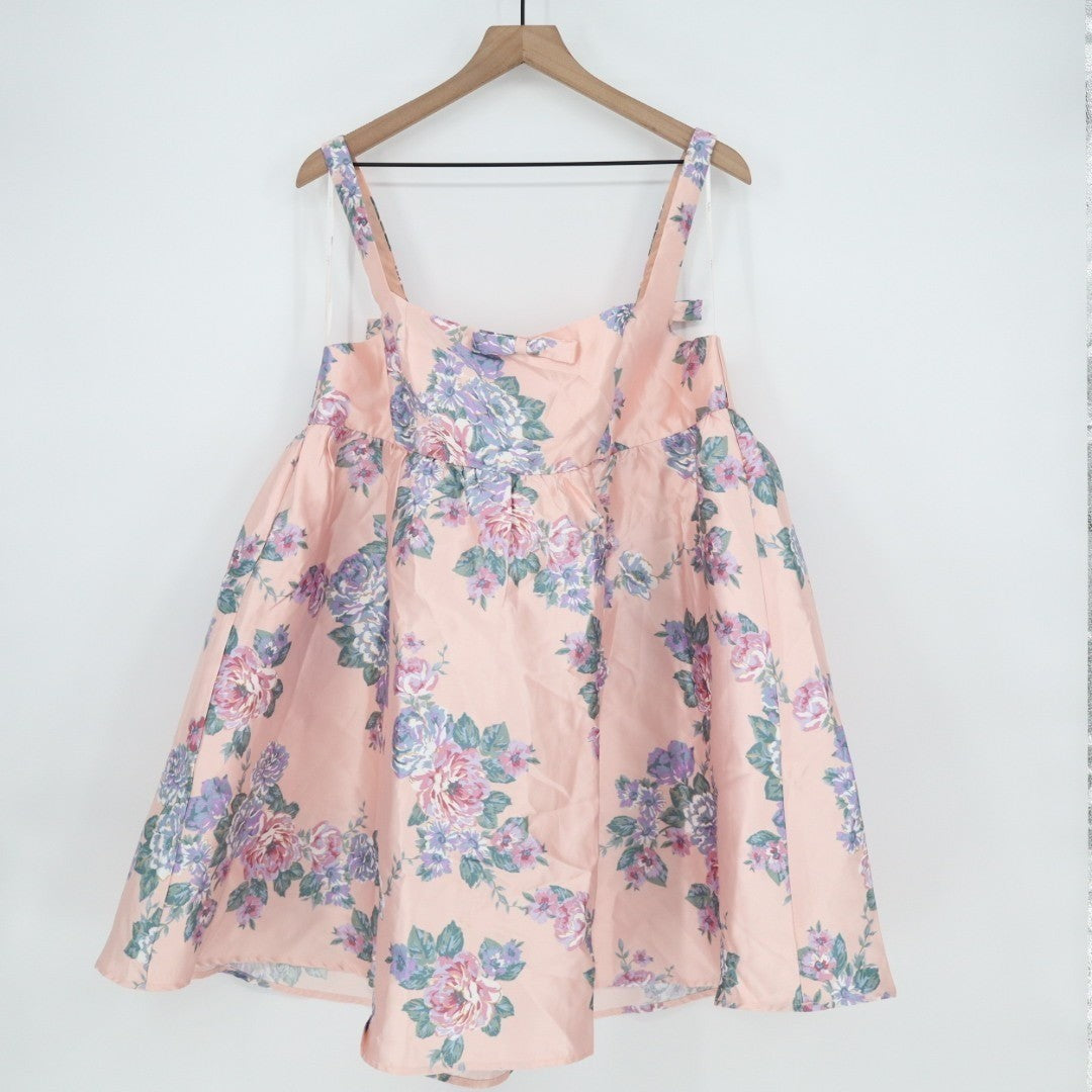 Lulus Unbelievably Lovely Babydoll Mini Dress Women 2XL Pink Floral Empire Waist