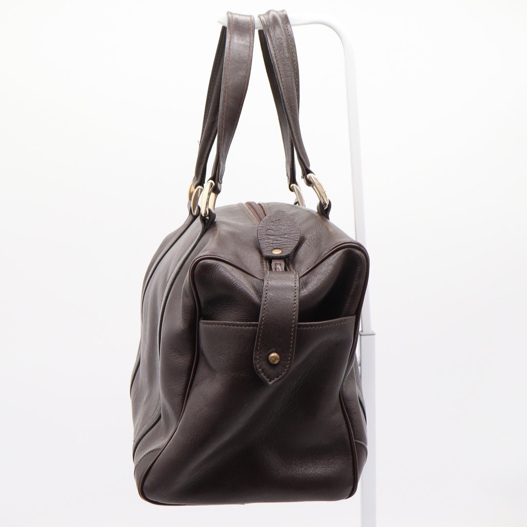 Pierre Cardin Satchel Bag Womens Medium Boston Dark Brown Leather Vintage Fair