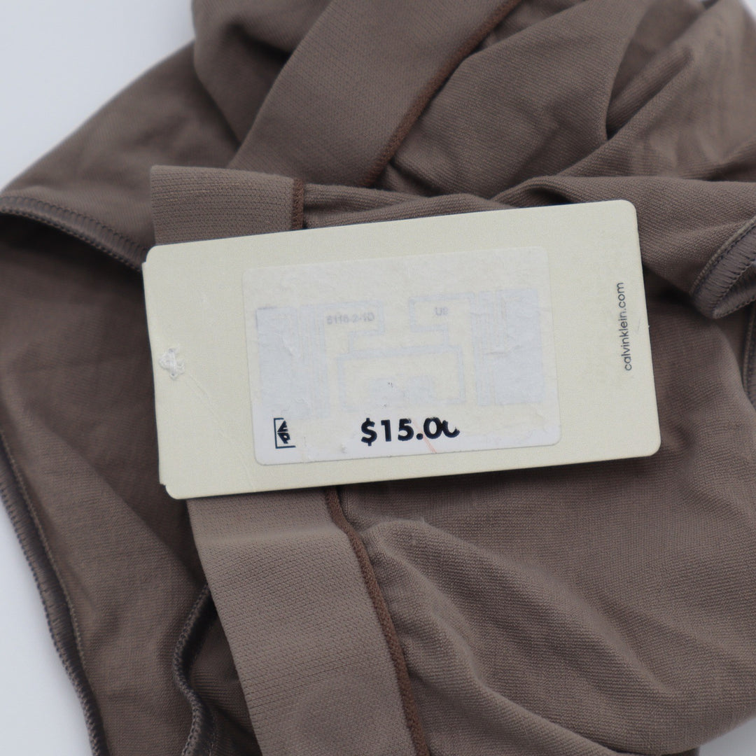 Calvin Klein Bonded Flex Seamless Boyshort Brown Taupe QD3961 Large NEW