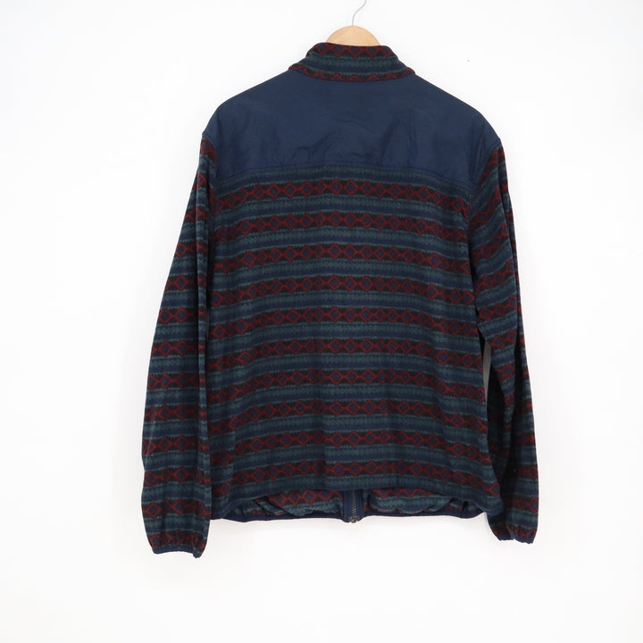 Original Use Mens XL Full Zip Fleece Jacket Navy Red Geometric Southwestern