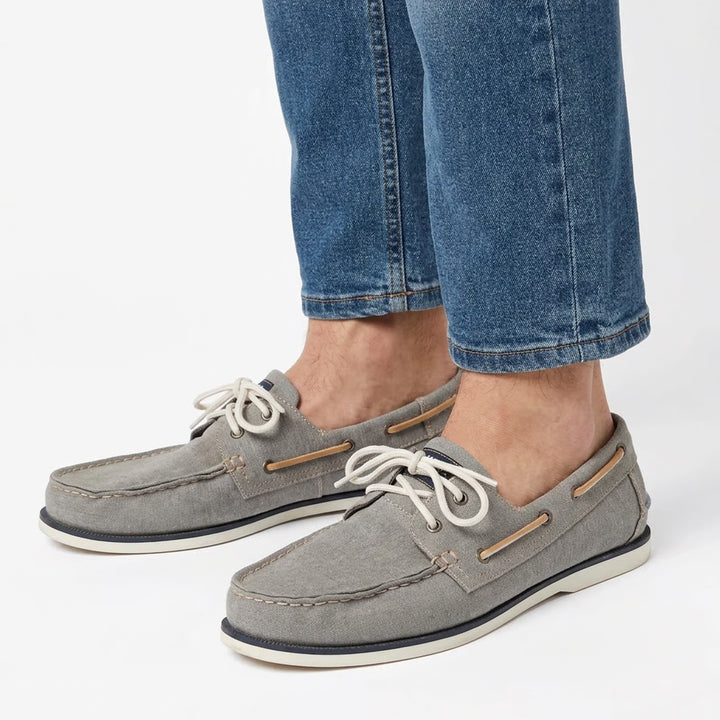 Sonoma Boat Shoe Mens 13 Grey Canvas Moc Toe Loafer Excellent