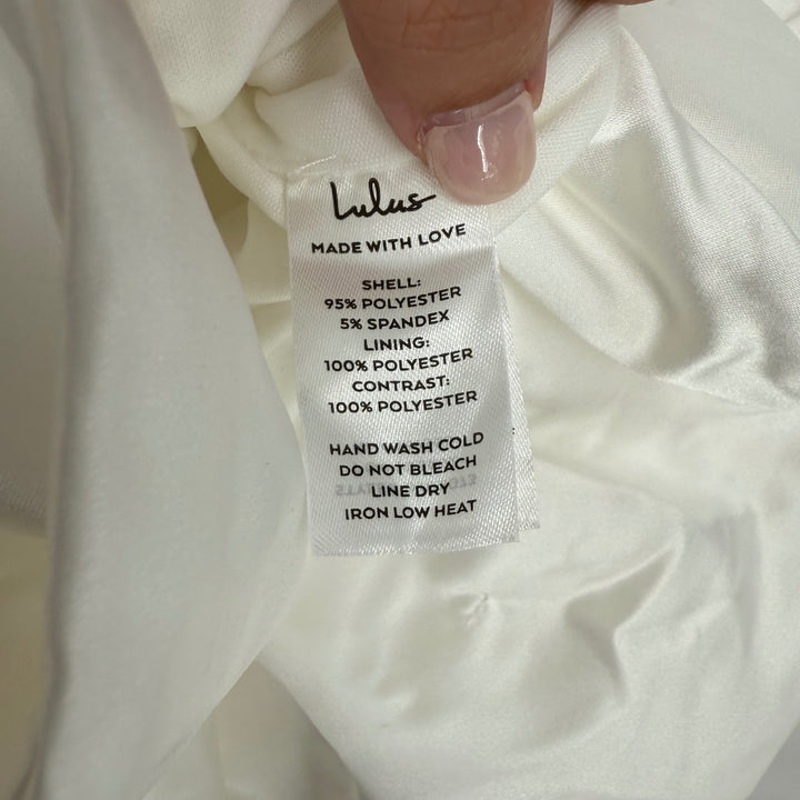 Lulus Superb Aura White Ruffled Drop Waist Mini Dress Size M