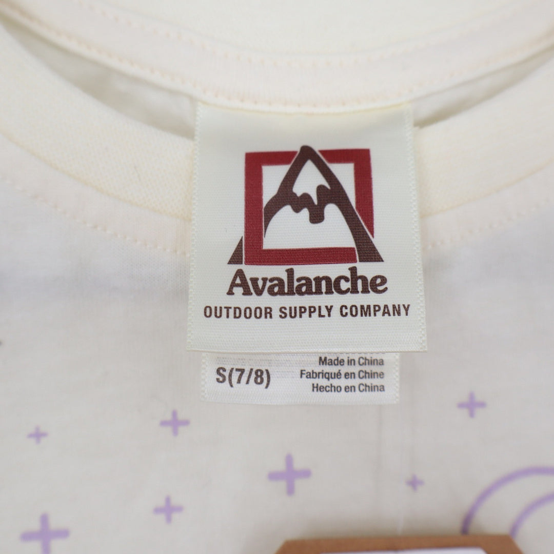 Avalanche Girls Cream Sleep Under the Stars Camping Graphic Tee S 7/8