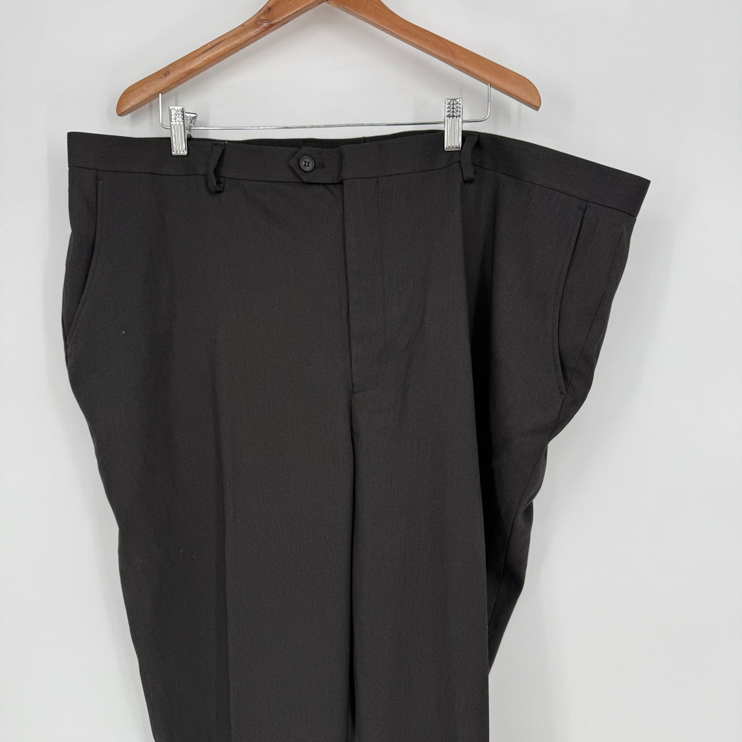 MTAILOR Mens Black Dress Pants Size 44x32 Flat Front Straight Leg Formal