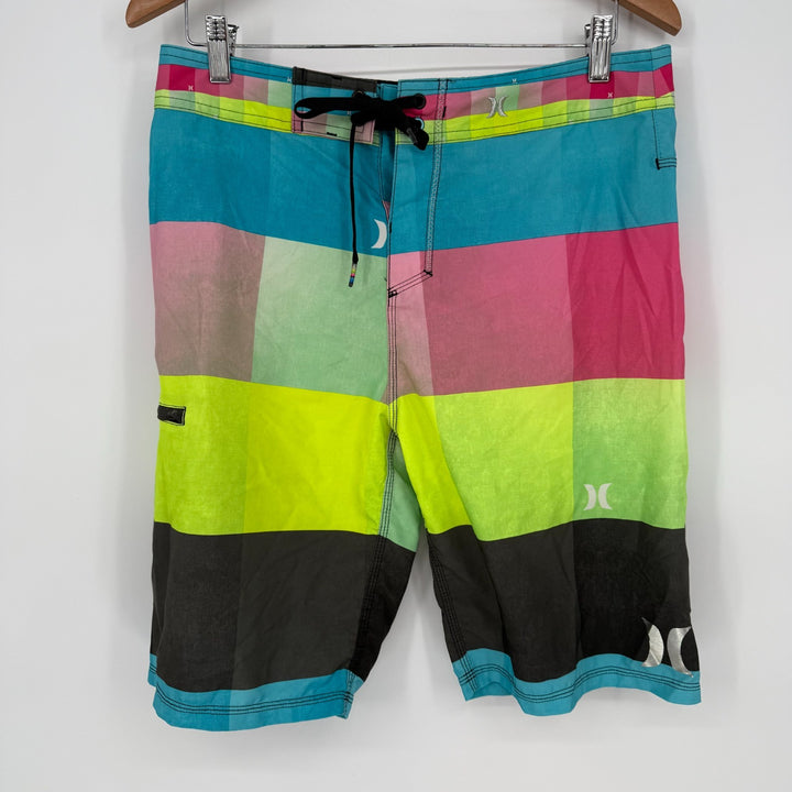 Hurley Phantom Board Shorts Mens 30 Multicolor Colorblock Beach Surf Swimwear