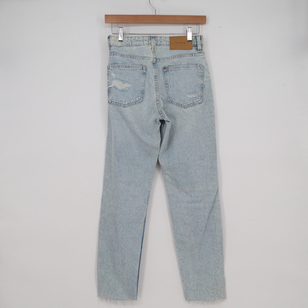 &DENIM H&M Light Wash Distressed Boyfriend Jeans Low Waist Size 0
