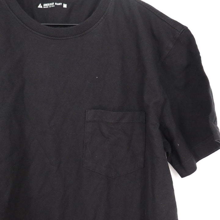 AMERICAN GIANT Black Pocket T Shirt Mens Medium Made in USA Cotton Casual