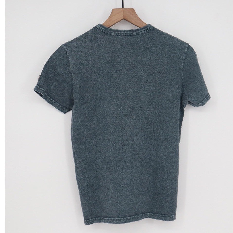 American Giant Washed Cotton Tee Teal Crew Neck Short Sleeve Size S Made USA