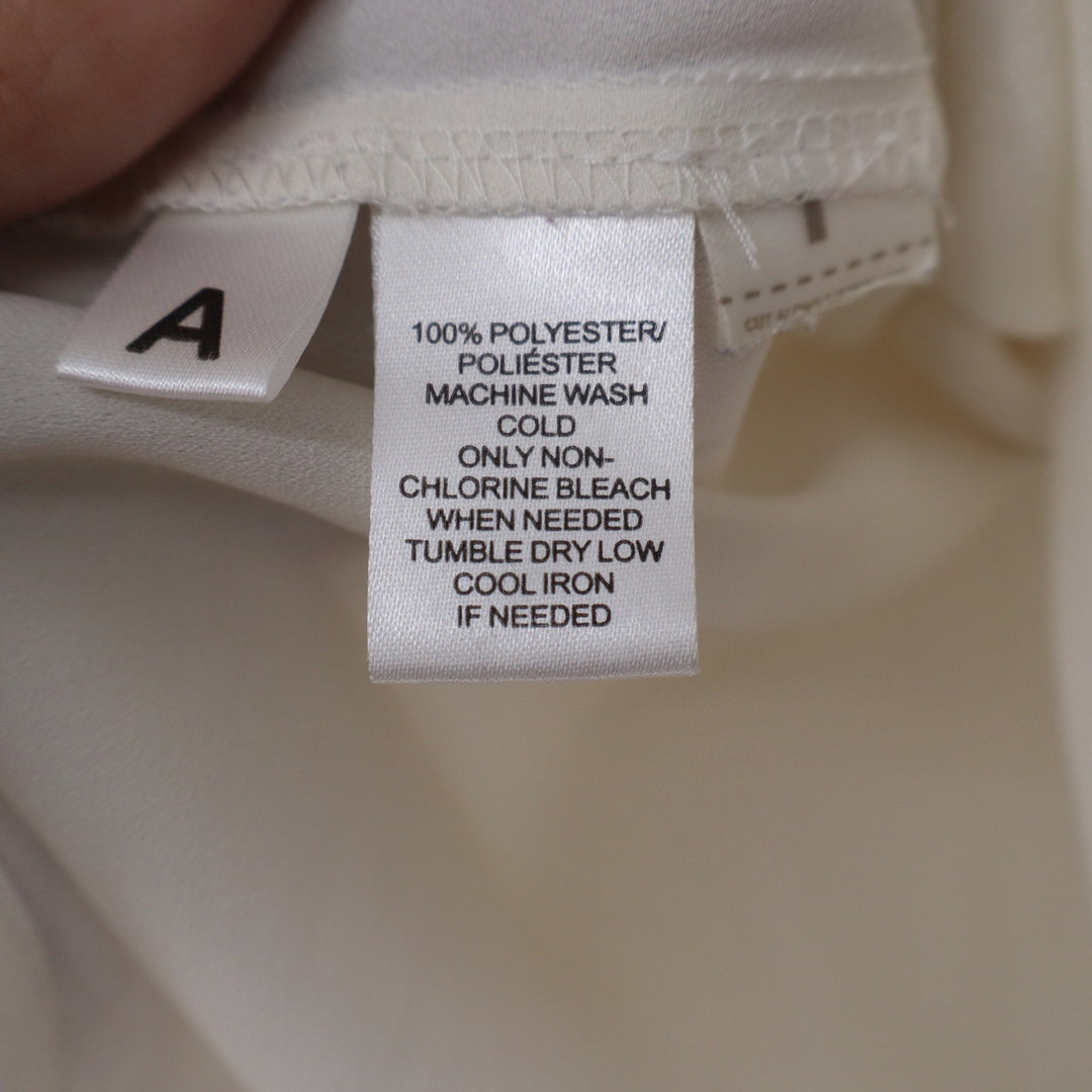Ann Taylor LOFT Womens Medium Colorblock Raglan Blouse Cream Peach Black Trim