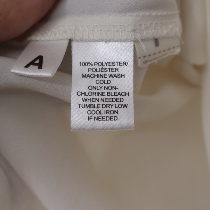 Ann Taylor LOFT Womens Medium Colorblock Raglan Blouse Cream Peach Black Trim