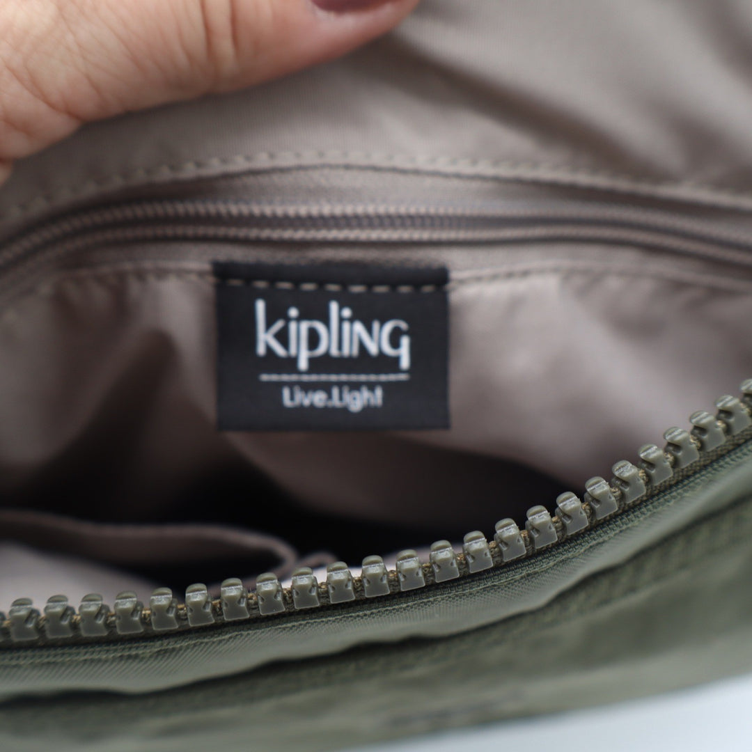 Kipling Olive Green Nylon Crossbody Bag Adjustable Strap