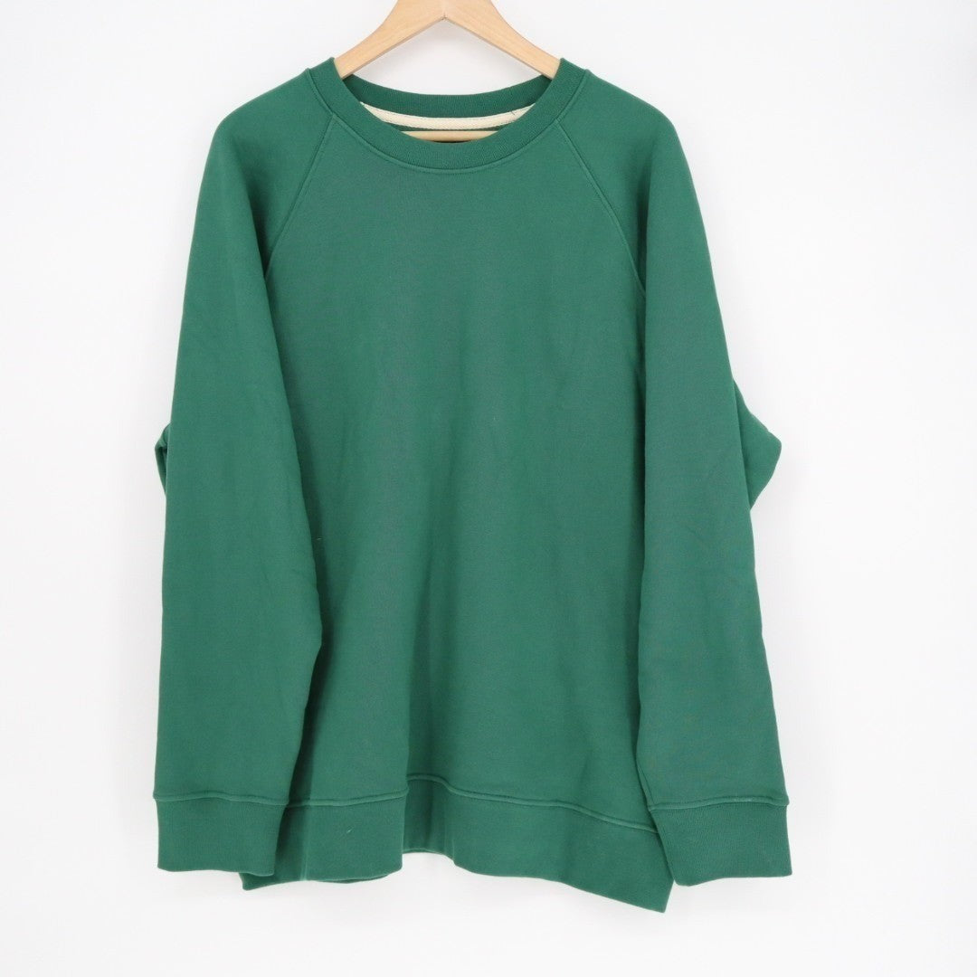 American Giant Sweatshirt Men Large Green Fleece Lined 100% Cotton Raglan Sleeve