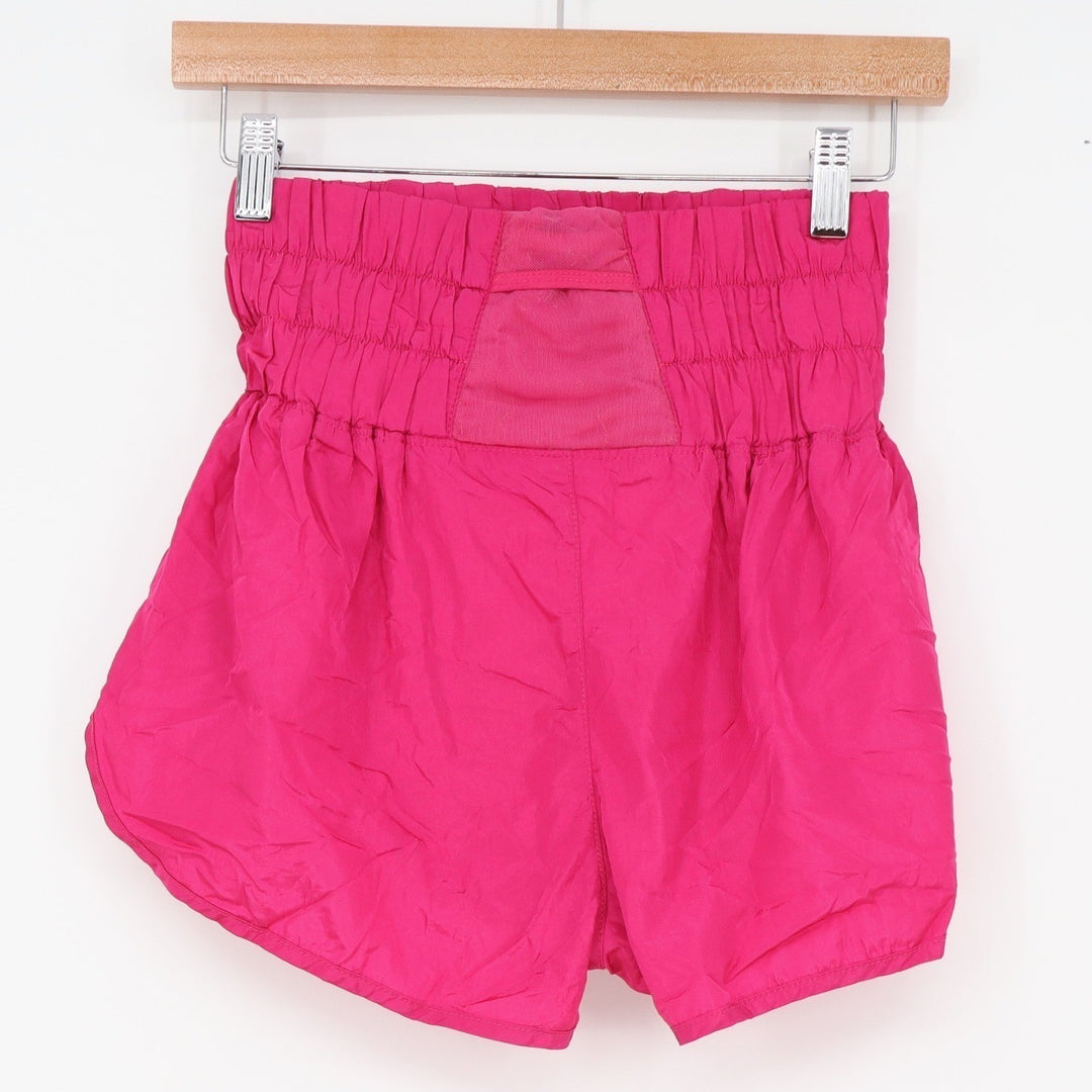 Free People Movement Way Home Shorts Pink Smocked High Waist Athletic Small