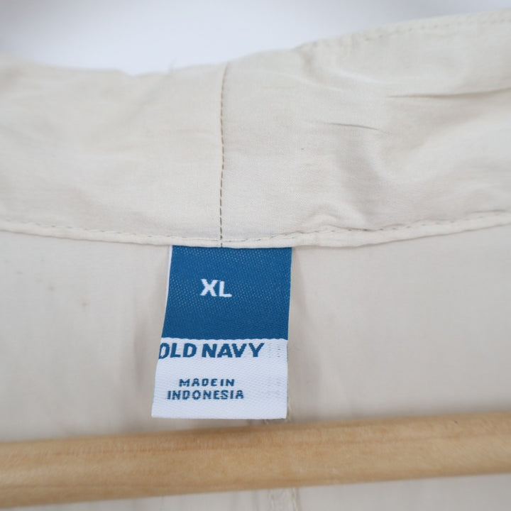 Old Navy Blouse Womens XL Beige Satin Pleated Long Sleeve Cross-Front V-Neck