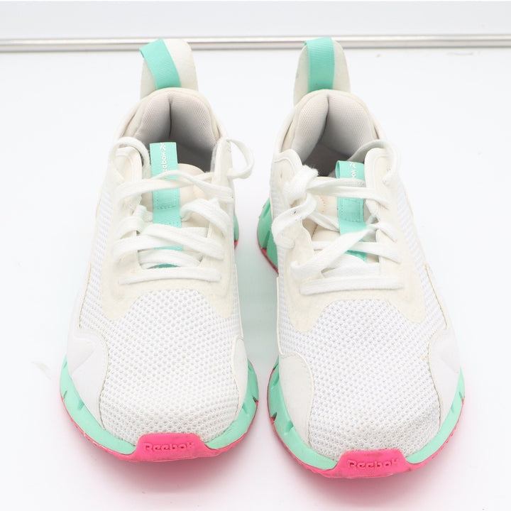 Reebok Zig Dynamica 2.0 Womens Running Shoes White Mint Pink Size 9