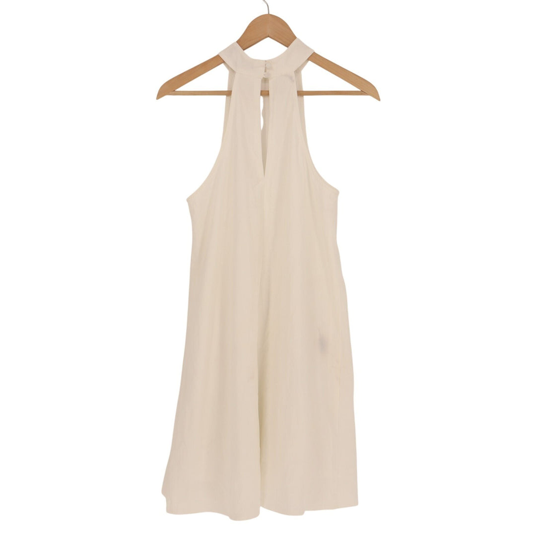 Lulus Love of Mine Swing Mini Dress Womens Small White Halter Neck Keyhole Back