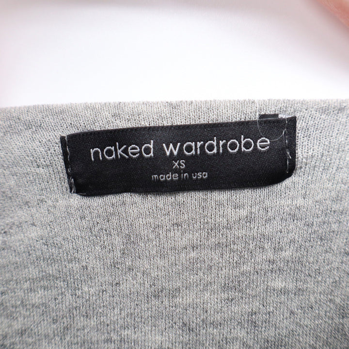 Naked Wardrobe Heather Gray Scoop Neck Sleeveless Thong Bodysuit XS