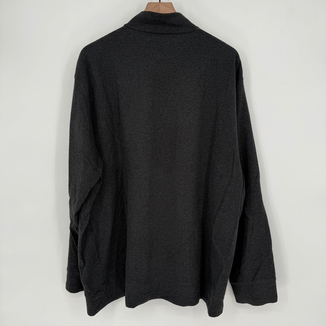 Polo Ralph Lauren Charcoal Heather Gray Herringbone 1/4 Zip Pullover Sweater