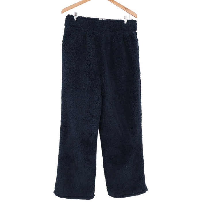 Tommy Hilfiger Sherpa Lounge Pants Womens Medium Navy Elastic Waist Wide Leg
