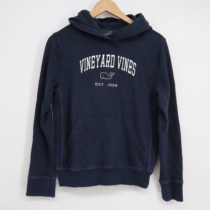 Vineyard Vines Boys Navy Blue Whale Graphic Pullover Hoodie Sweatshirt L