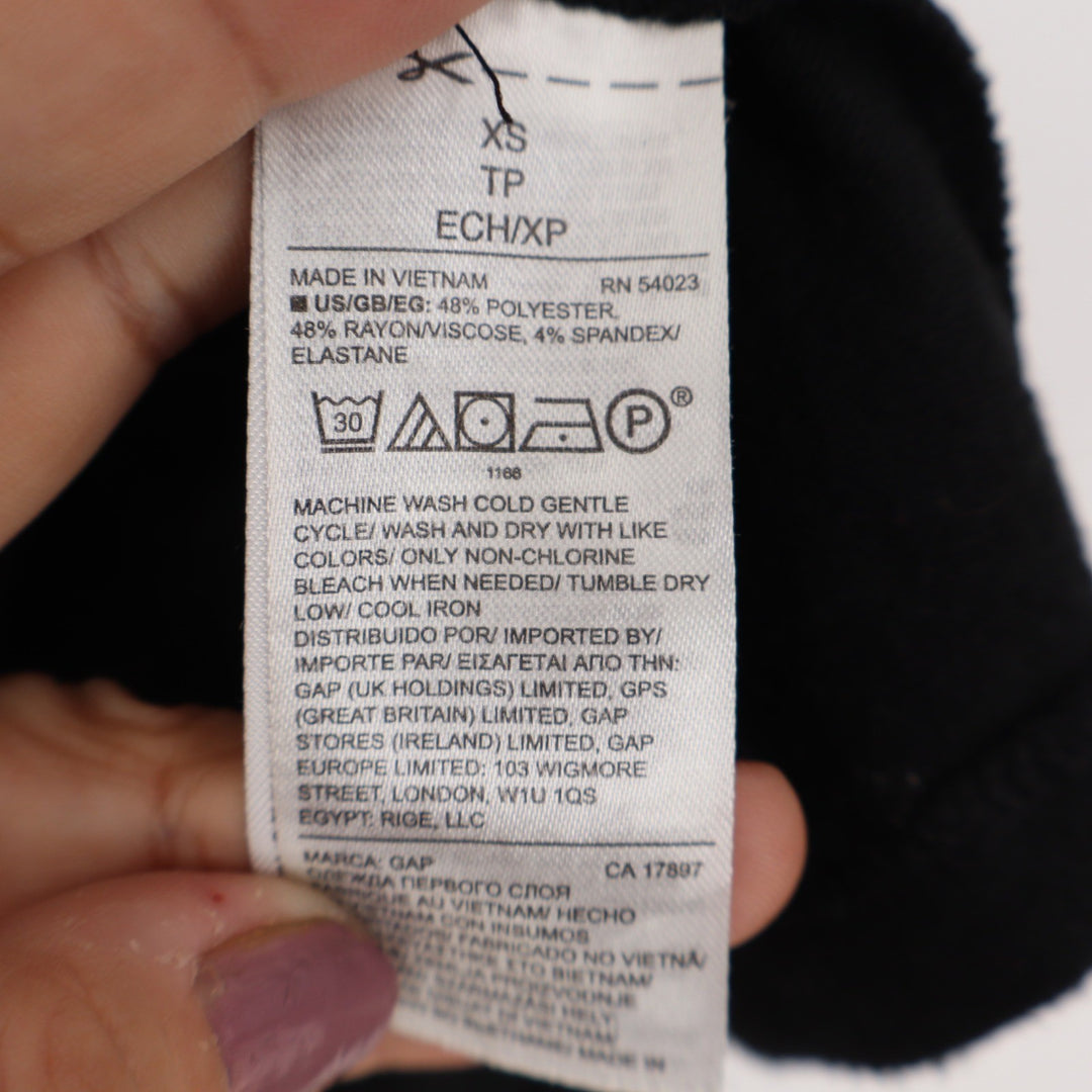 GAP Womens Black Tie Shoulder Sleeveless Knit Tank Top XS Solid High Neck