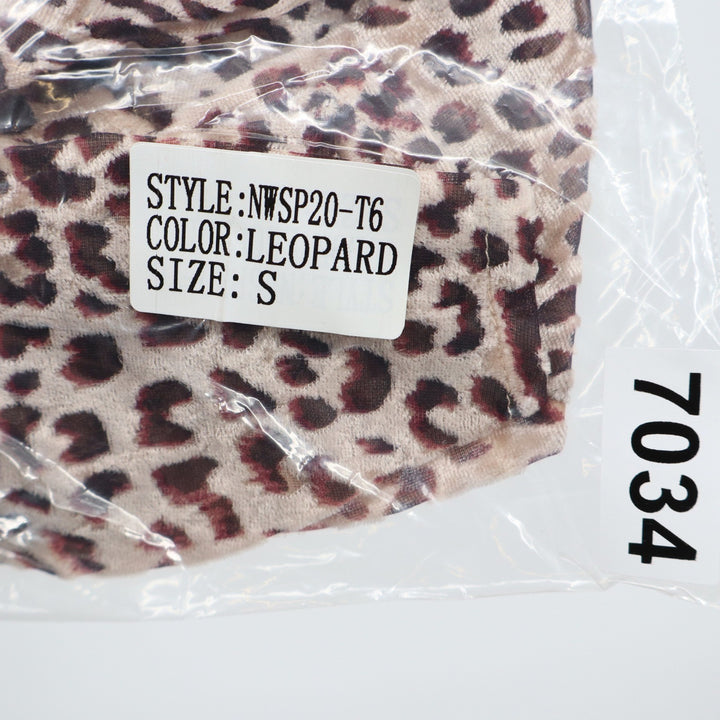 Naked Wardrobe The Statement Leopard Print Crop Top Long Sleeve Small