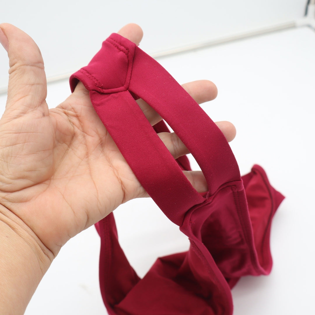 Mossimo Burgundy Red Double Strap Side Bikini Bottoms Size L