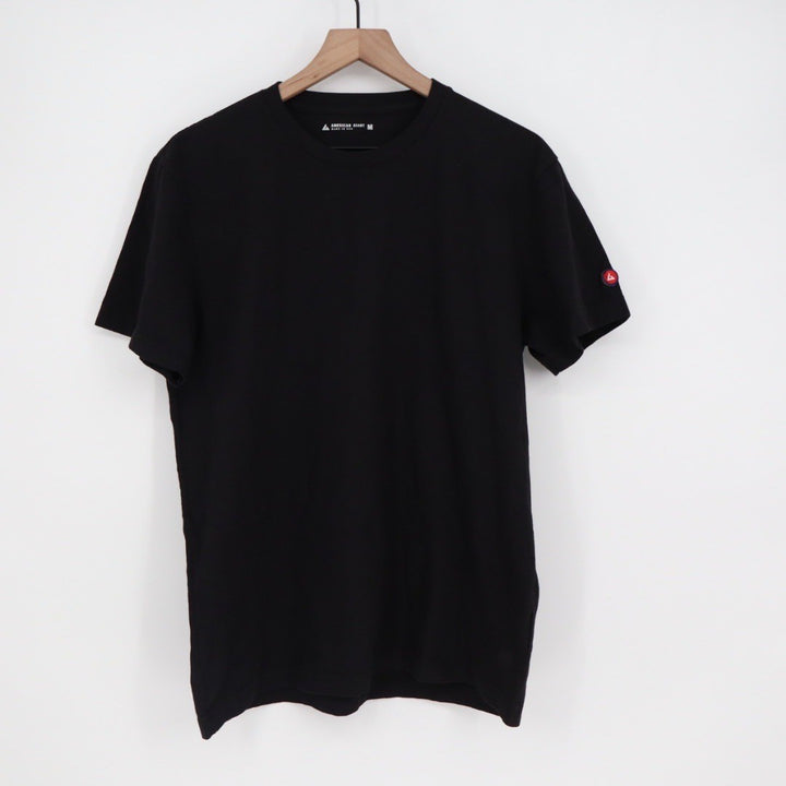 American Giant Mens Black Cotton Tee Crew Neck Short Sleeve Made in USA Size M
